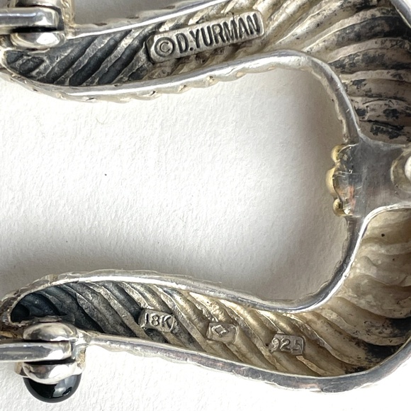 Rare DAVID YURMAN 18K & Sterling Gold Cable Classic Belt Buckle with ONYX - Picture 2 of 6